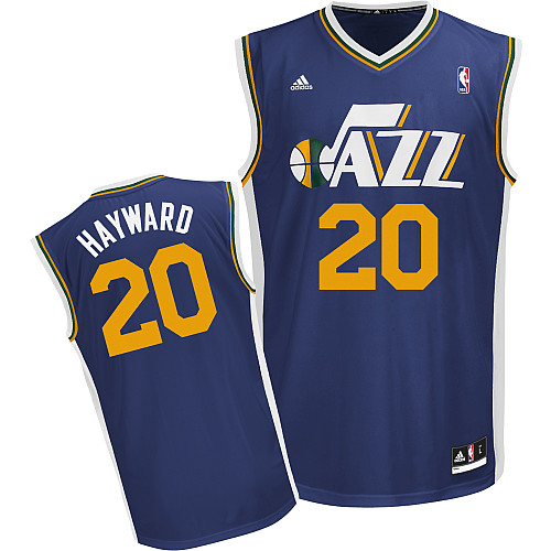  Utah Jazz 20 Gordon Hayward New Revolution 30 Swingman Road Blue Jersey